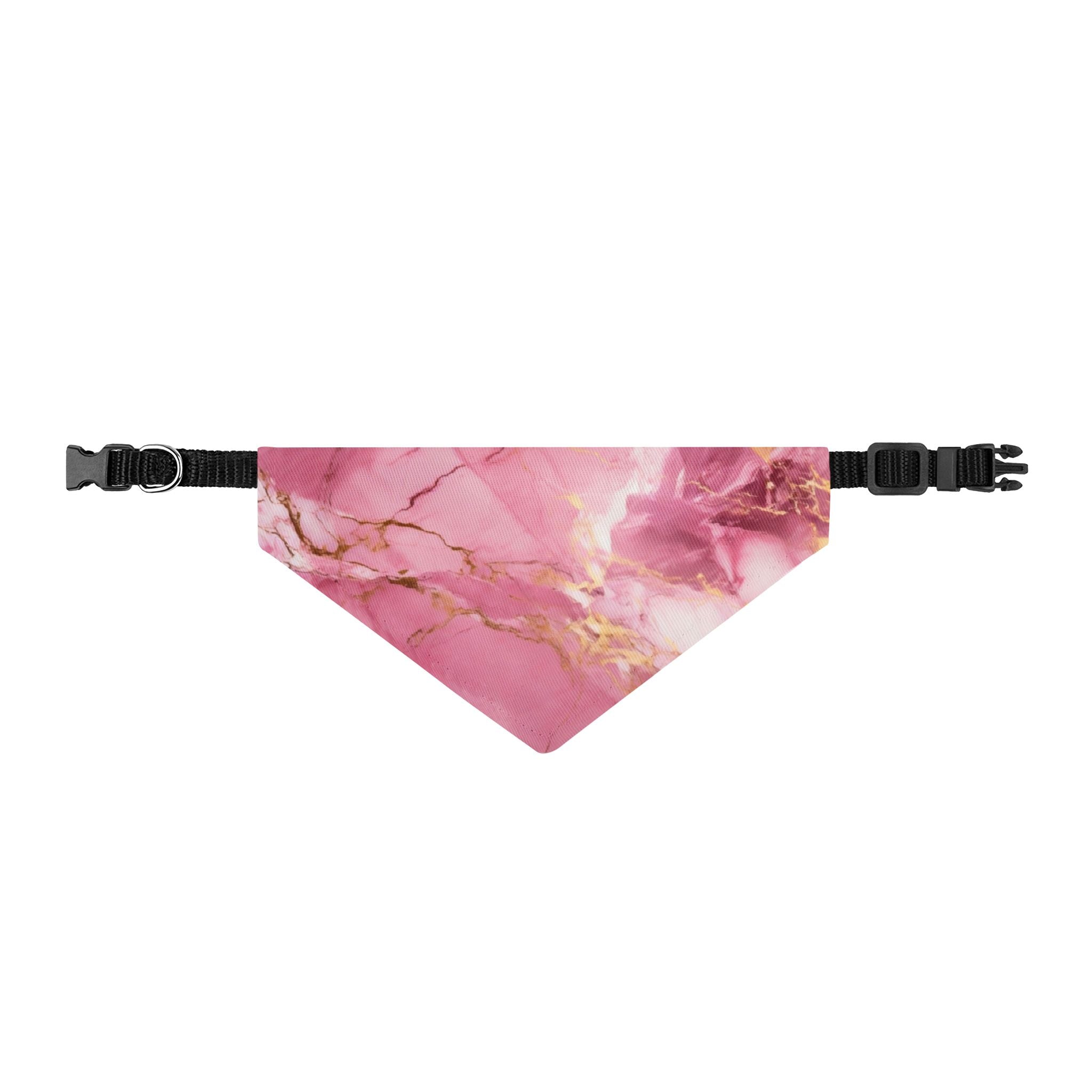 Pink Marble Clip-On Pet Bandana — Stylish Marble Print Dog Collar Accessory- WaterProof