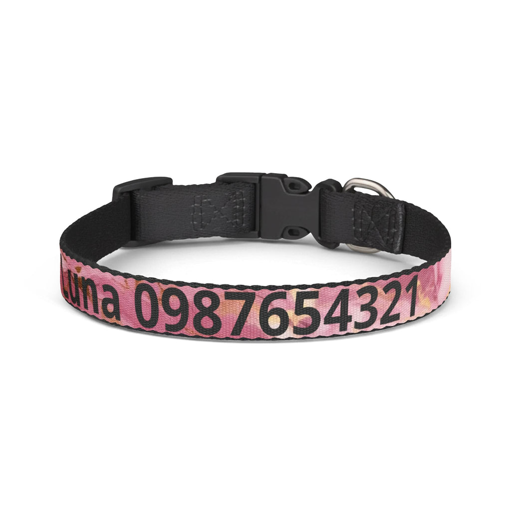 Personalised Marble Clip-On Pet Collar — Custom Name & Phone Number ID Collar