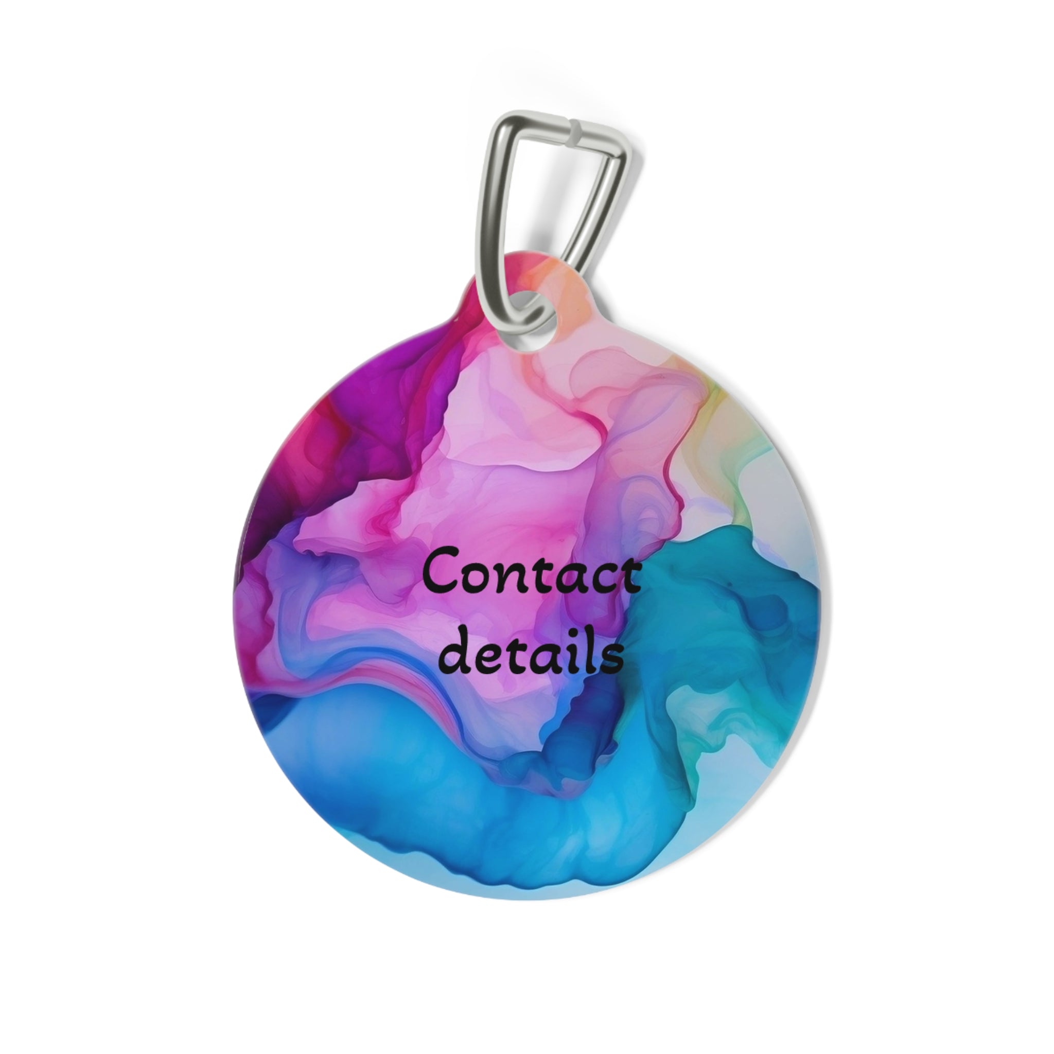 Pet Tag- Rainbow marble Personalised Pet ID tag