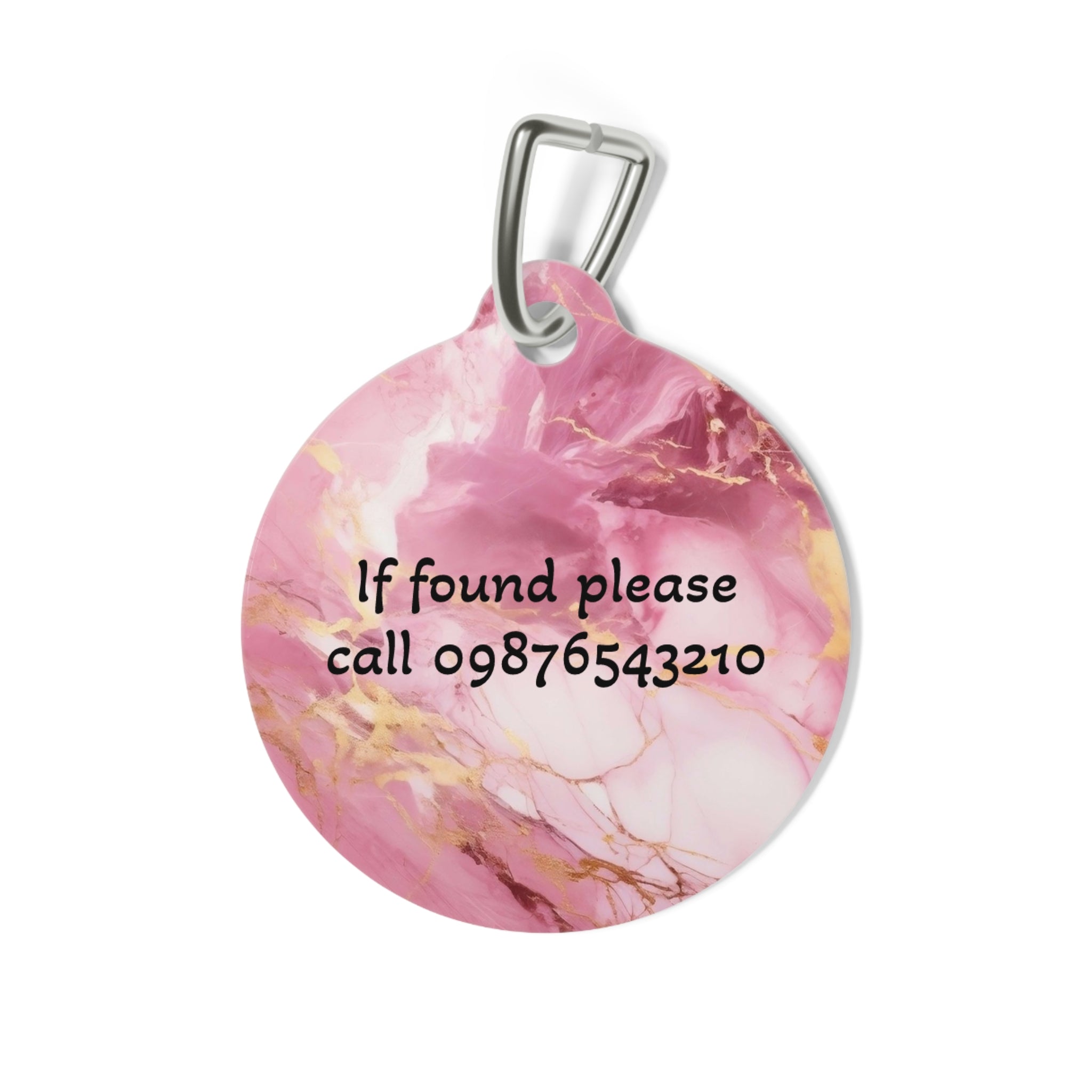Pet Tag — Pink Marble Personalised Pet ID Tag