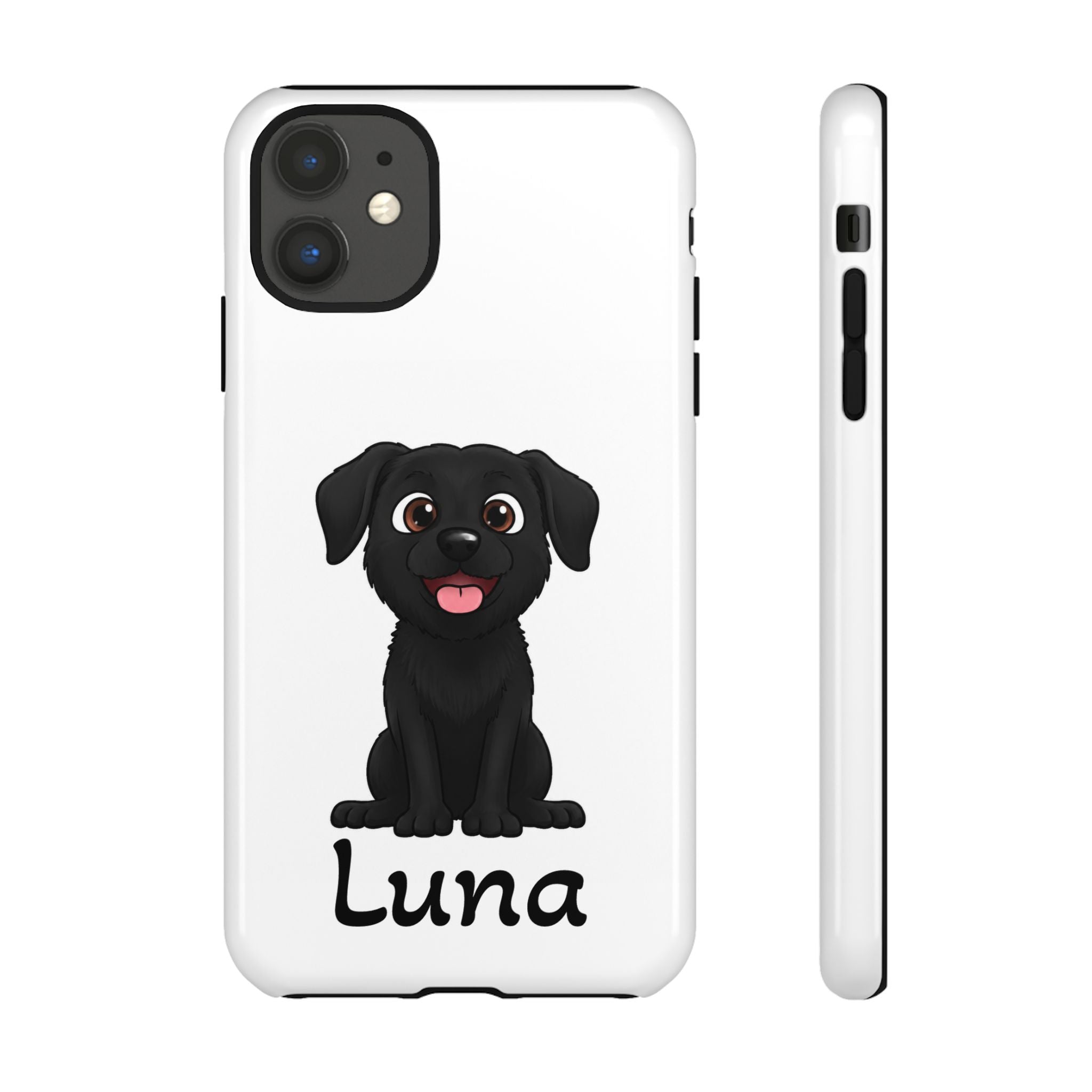 Phone Case — Cute Black Lab Puppy Personalized with Name