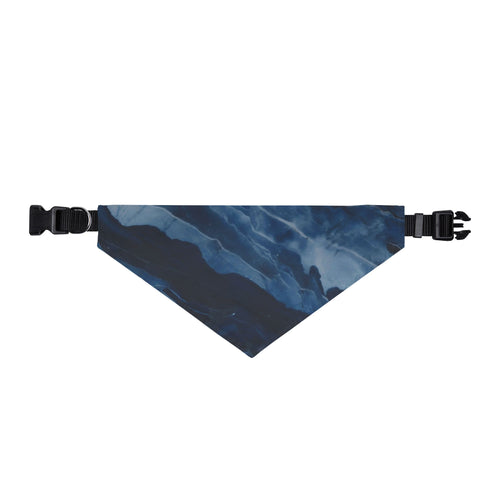 Blue Marble Clip-On Pet Bandana — Stylish Marble Print Dog Collar Accessory- WaterProof