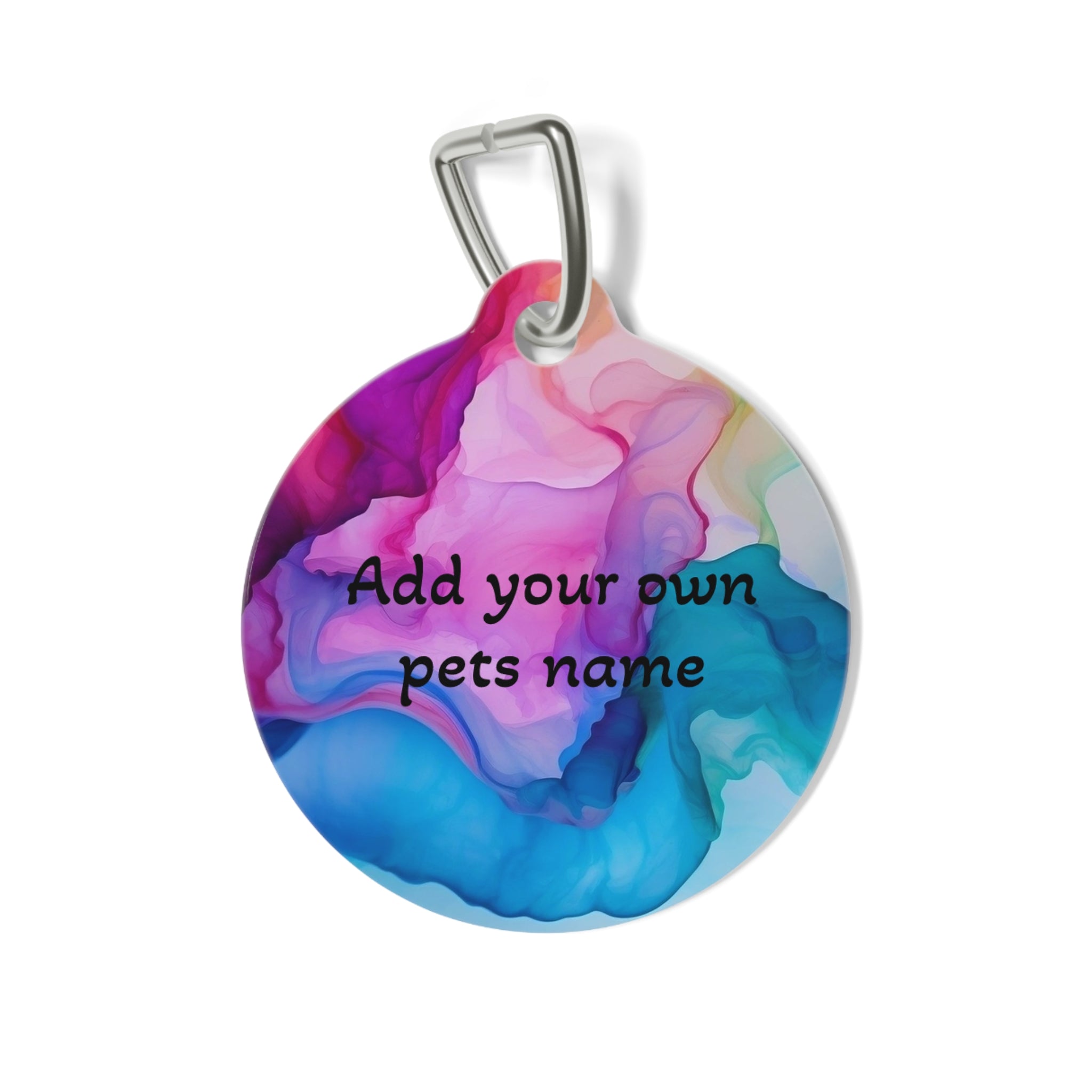 Pet Tag- Rainbow marble Personalised Pet ID tag