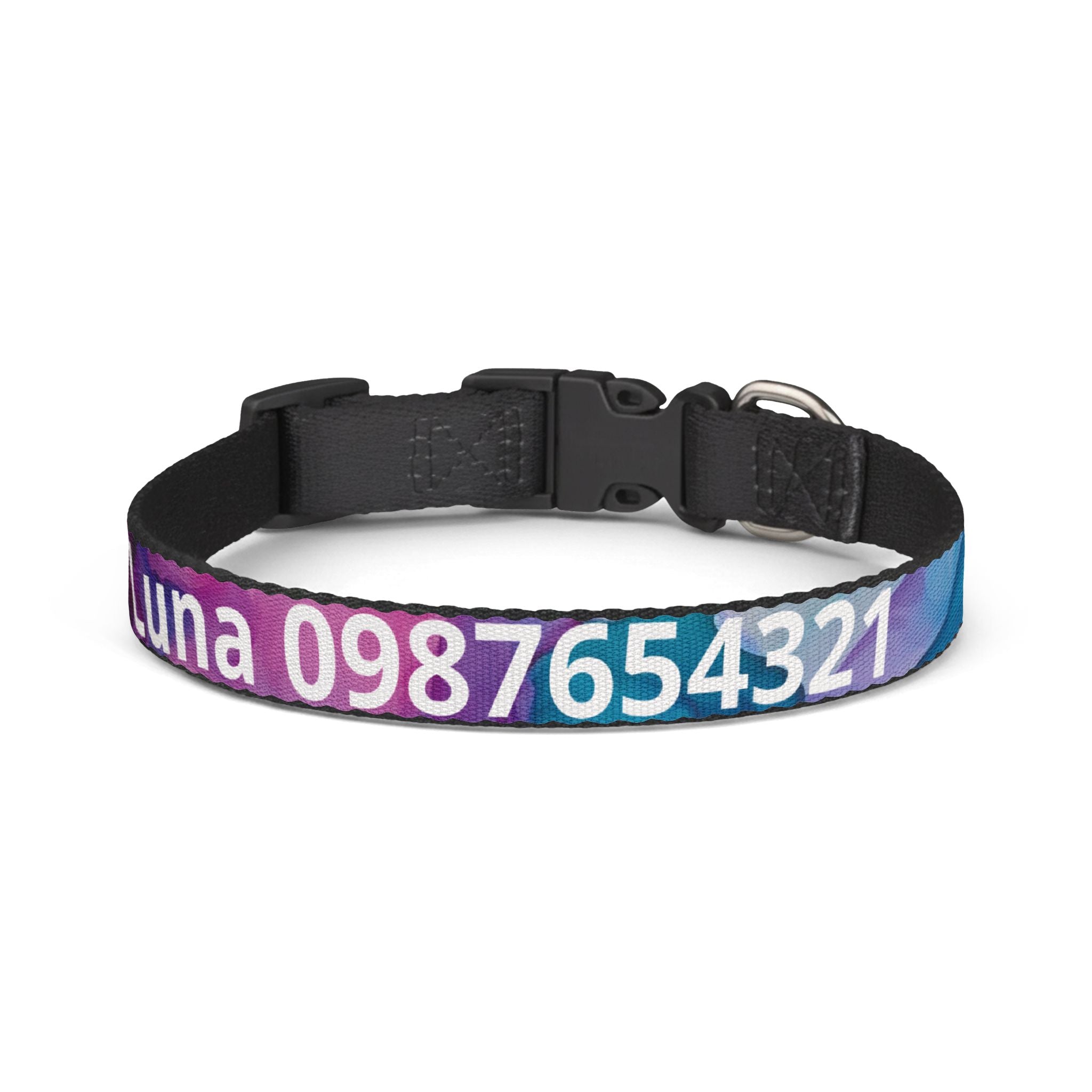 Personalised Rainbow Clip-On Pet Collar- Custom Name and Phone Number ID